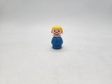 Vintage FISHER PRICE Little People Blue Shirt Girl Blonde Plastic HAIR.