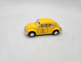 Welly VW Volkswagen Beetle St-Hubert Yellow Pull Back Action Diecast.