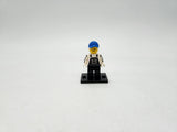 LEGO City Town Farmer Minifigure Black Overalls and Cap Hat.
