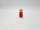 Fisher-Price Little People Woman Bright Red Body Blonde Bun Vintage Loose Figure.