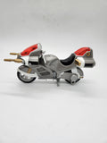 Vintage 1999 Power Rangers Silver Motorcycle Toy by BANDAI Complete.