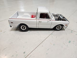 The ACME 1:18 Tom's Garage 1970 Chevrolet C-10 Drag Pickup Truck in white RARE. 🔥