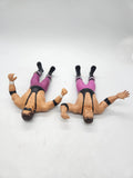Vintage 1980s WWF LJN Hart Foundation Action Figures - Bret Hart & Jim Neidhart.