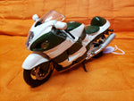 6" Diecast Motorcycle Green/White