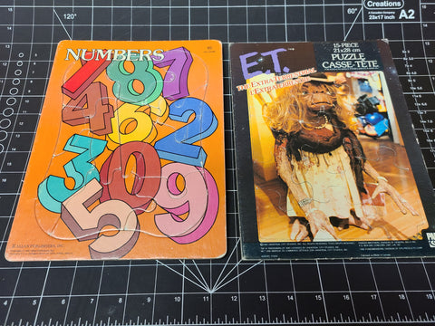 E.T. 15 pc Puzzle 1982 & Numbers puzzle 1981