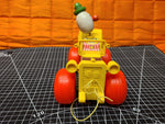 Vintage Fisher Price Wooden Pull Toy Jalopy With Clown #724