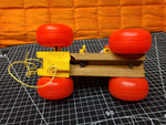 Vintage Fisher Price Wooden Pull Toy Jalopy With Clown #724