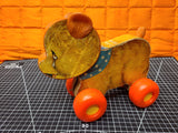 Vintage 1966 Fisher Price Cry Baby Bear #711 Wood Pull Toy