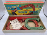 1950 AUBURN RUBBER HORSE SHOE GAME #702 RARE COLLAGE TRUST CERTIFICATE BOX.