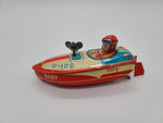 Vintage 1963 Tin Toy Boat windup original owner.