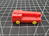 Vtg Red Plastic Fire Truck Firefighter Vehicle Toy LKE Prod Denmark 4 Inch Long