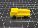 Vtg Yellow Plastic Fire Truck Firefighter Vehicle Toy LKE Prod Denmark 4 Inch Long