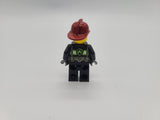 LEGO Female Firefighter With Dark Red Helmet Minifigure.