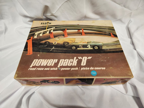 VINTAGE 1967 ELDON POWER PACK "8" 1/32 SCALE SLOT CAR TRACK SET.