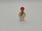 LEGO Man with White with Red and Black Stripe, Red Cap Minifigure 6539-1.